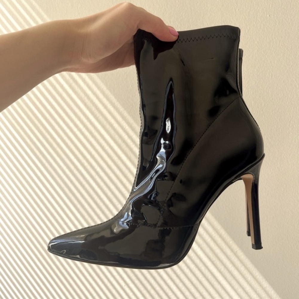 Mix No. 6 Doria Bootie Black Stretch Patent Faux leather